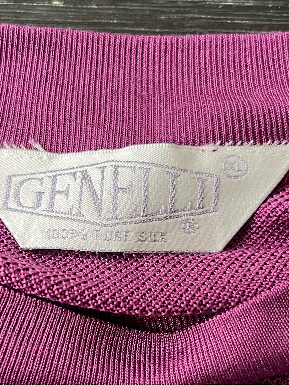 Genfelli Men's 100 PURE Silk Knit Sweater c in Magenta